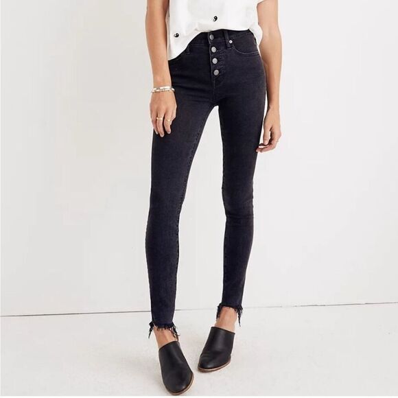Madewell Denim - Brand new Madewell 10” high‎ rise skinny buttons front black jeans Size 26